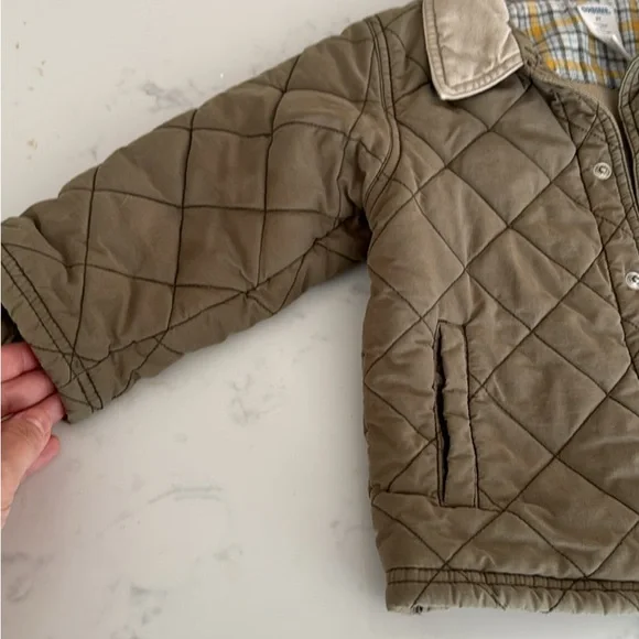 Gymboree Quilted Puffer Jacket in Olive and Beige - Picture 15 of 15